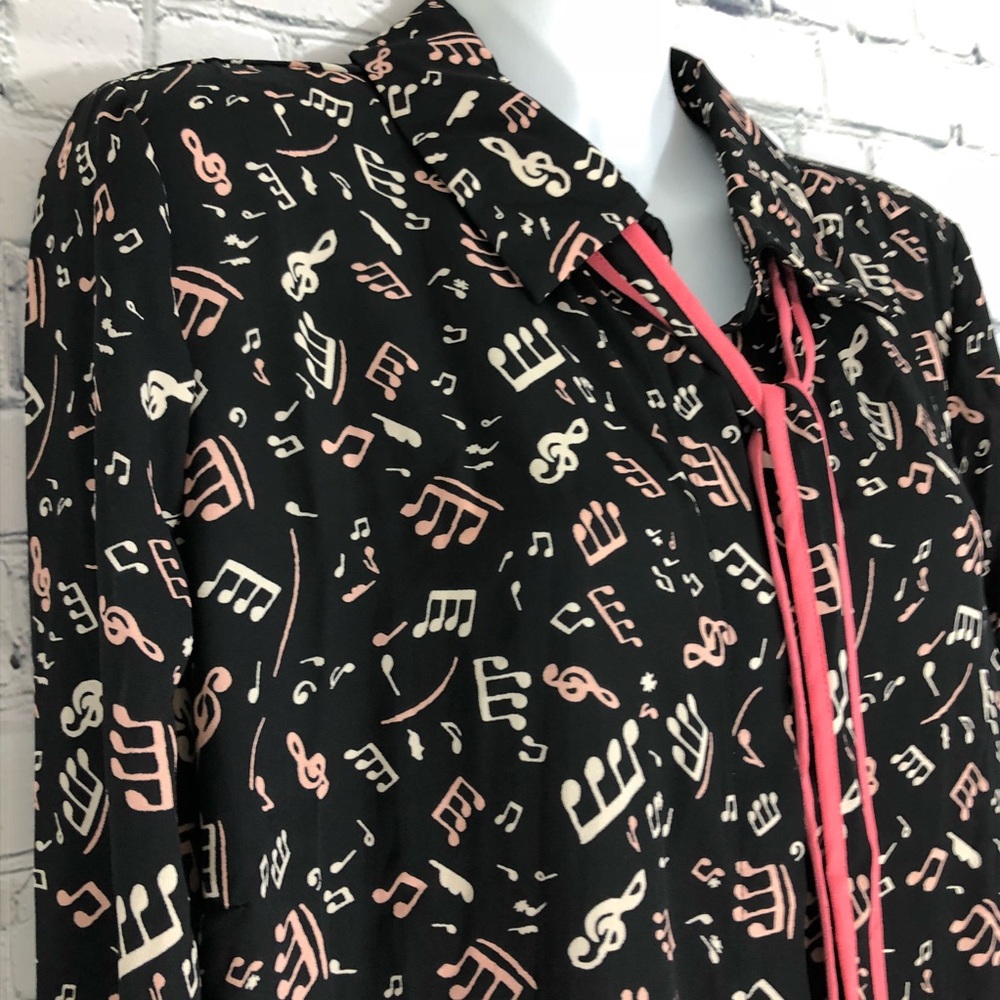 NWOT Plus ModCloth Musical Notes Blouse - Picture 4 of 8